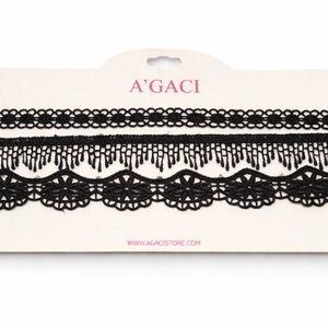 A’Gaci Black Lace Layered Choker Necklace Set Boho Gothic